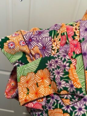 Arrow Floral Blouse — Green, Purple, Orange